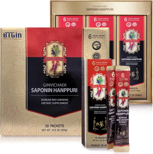 BTGIN-extrait de racine de ginseng rouge panax coréen fermenté-saponine HANPPURI-pour la mémoire de l'endurance immunitaire et la stimulation de la concentration tous les jours à chaque fois