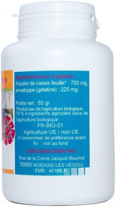GELULES CASSIS feuille 200 gélules dosées à 250 mg