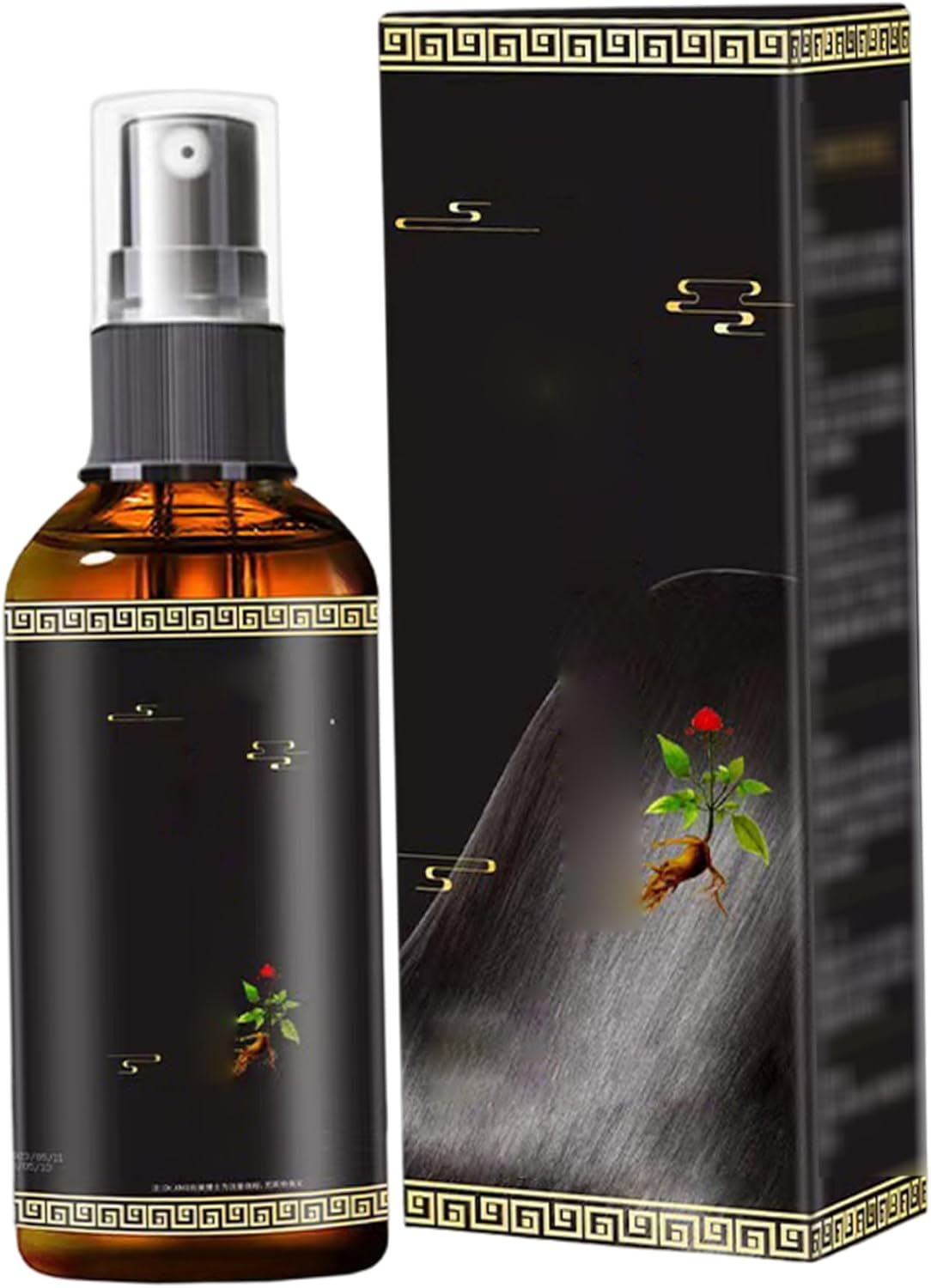 Spray pour la croissance des cheveux, renforce et restaure la santé du cuir chevelu, spray de noircissement des cheveux au safran, laque biologique à base de plantes pour hommes et femmes, 100 ml, gr