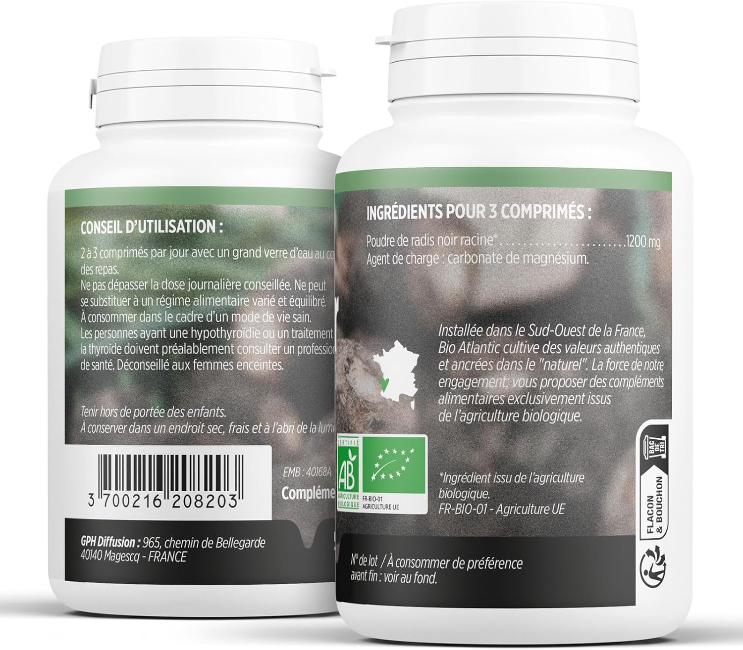 Radis Noir Bio - 400 mg - 200 comprimés