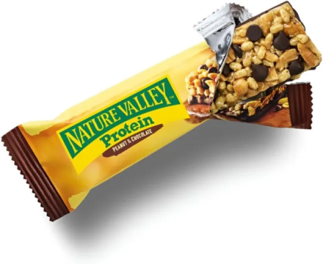 Nature Valley Barres de céréales protéinées Peanut & Chocolate sans gluten 40 g (26 barres) Cacahuètes et chocolat 40 g (Pack of 26)