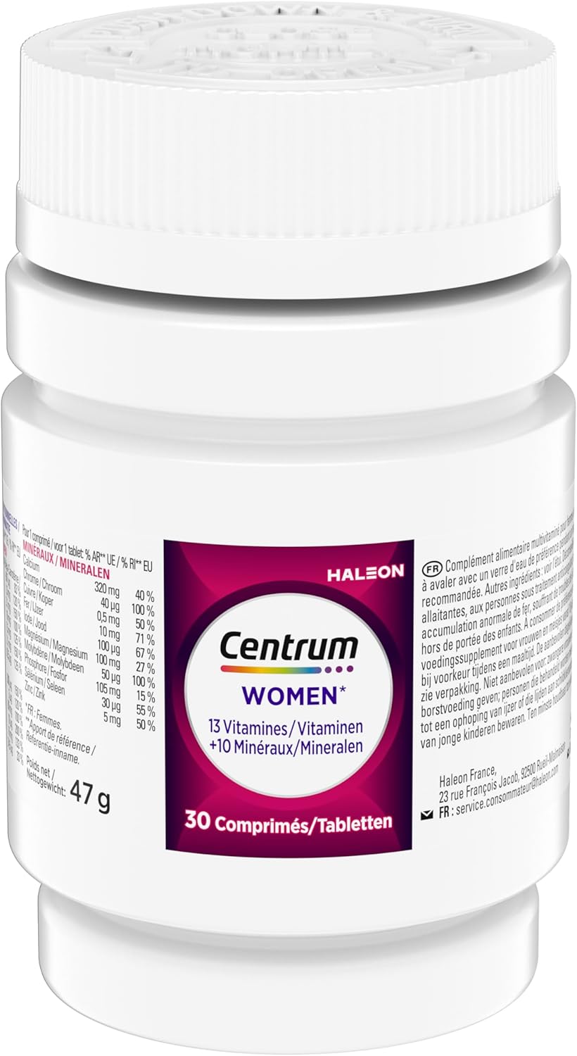 Women - Multivitamines et Minéraux pour Femme - 23 nutriments Vitamine D, C, B12, B7, Fer & Zinc - Complément Alimentaire Fatigue, Immunité & Peau, Cheveux, Ongles - 30 Comprimés - 1 Mois Femme 30 comprimés