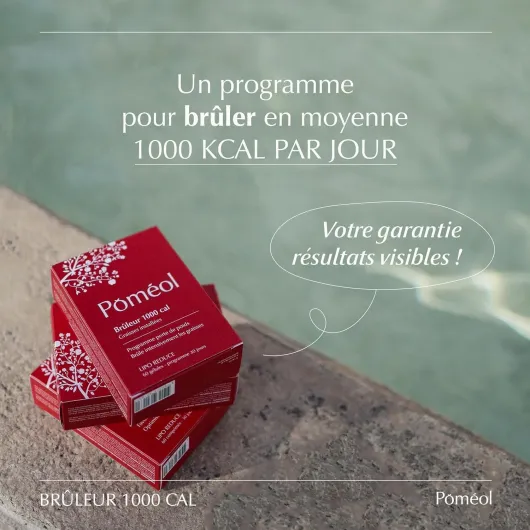 PACK BRÛLE GRAISSE 1000 Cal ǀ Programme Perte de poids ǀ Calories et Graisses Puissance 1000 ǀ Complément Alimentaire Naturel 30 jours, 60 comprimés Brûleur 1000 & Gelée Minceur ǀ POMÉOL Complément alimentaire 30 jours + Gelée minceur