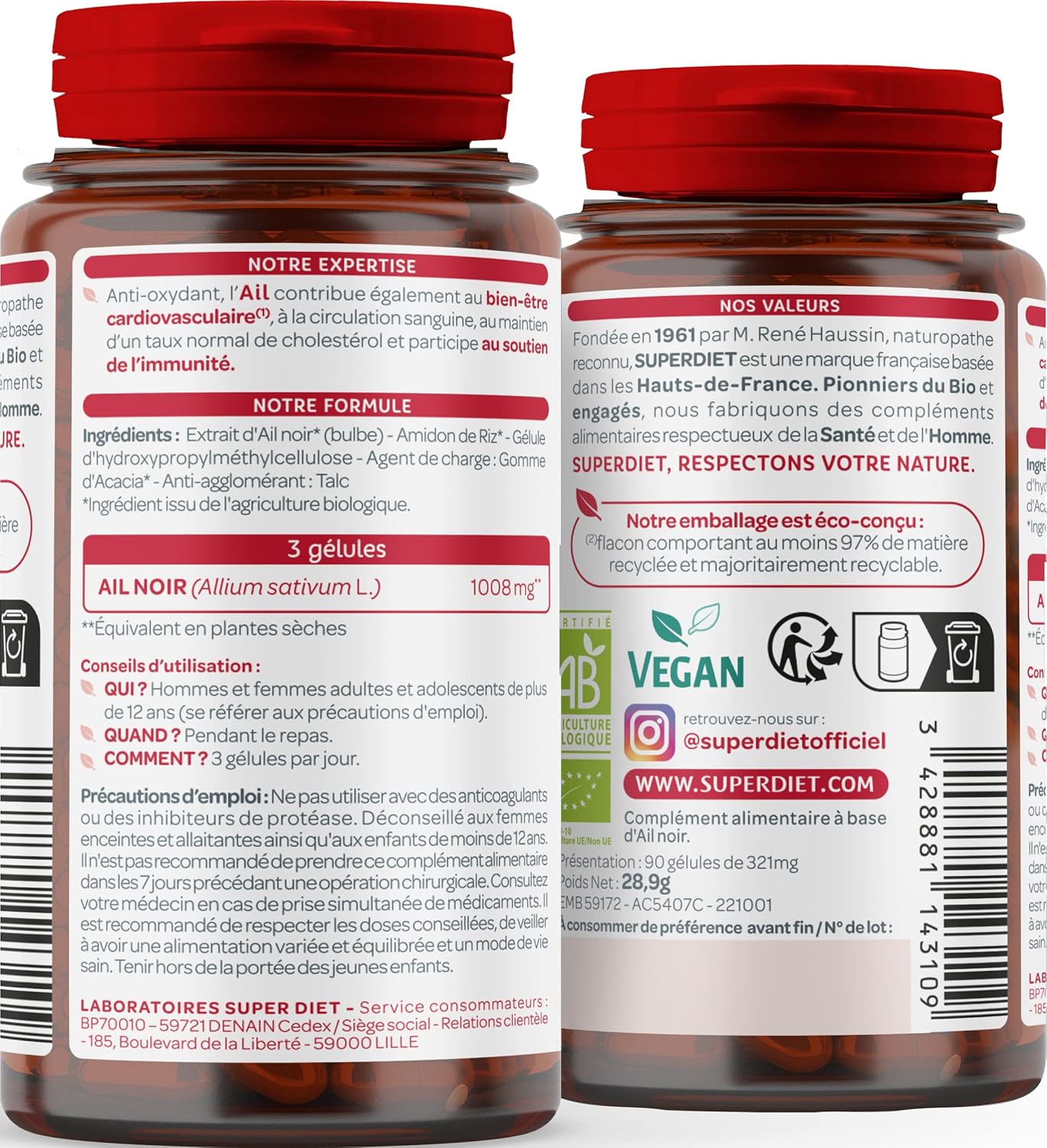 AIL NOIR BIO - Cardivasculaire – Phytothérapie – Fabrication Française – 90 gélules