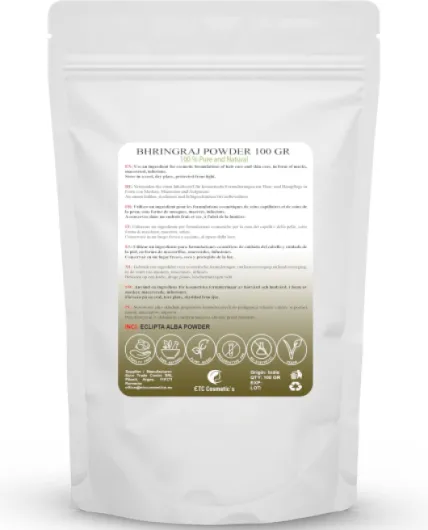 POUDRE DE BHRINGRAJ (BHRINGARAJ) - 100 gr - Poudre 100% naturelle d'Elipta Alba