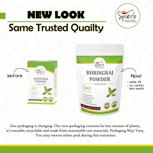 Bhringraj Poudre (250gm / 0.55 lb / 8.81oz) - 100% pur Eclipta alba pour la croissance des cheveux Powder naturelle de feuilles de Bhringaraj Herbal naturel épaississant pour cheveux