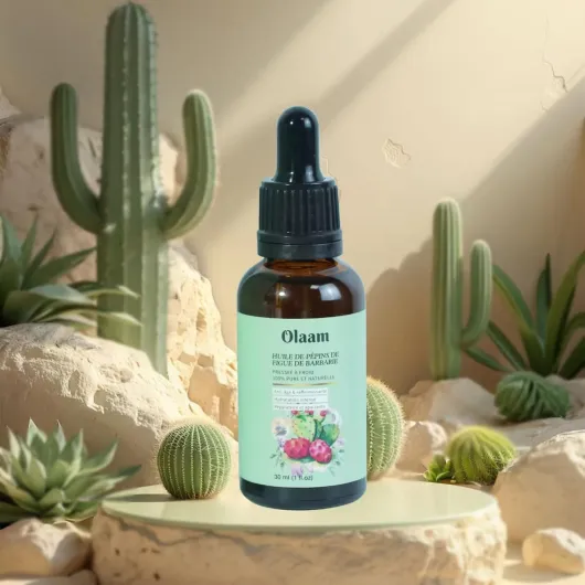 Huile de Pépins de Figue de Barbarie - Pipette - Bouteille en Verre - 100% Pure, Naturelle, Pressée à Froid - Huile de Figue de Barbarie Visage Anti-Âge et Anti Cerne Soin Visage Cheveux (30ml) 30 ml (Lot de 1)