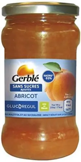 GERBLÉ - Confiture Abricot Sans Sucres Ajoutés 320G - Lot De 3 - meilleure offre
