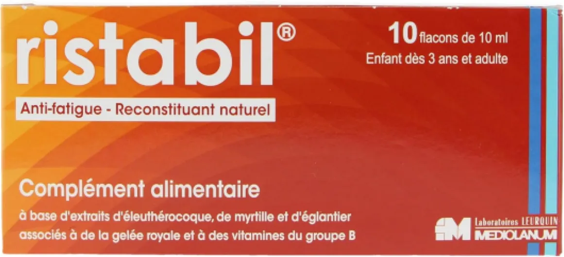 Laboratoire Leurquin Mediolanum Ristabil Anti-Fatigue Reconstituant Naturel 10 Flacons