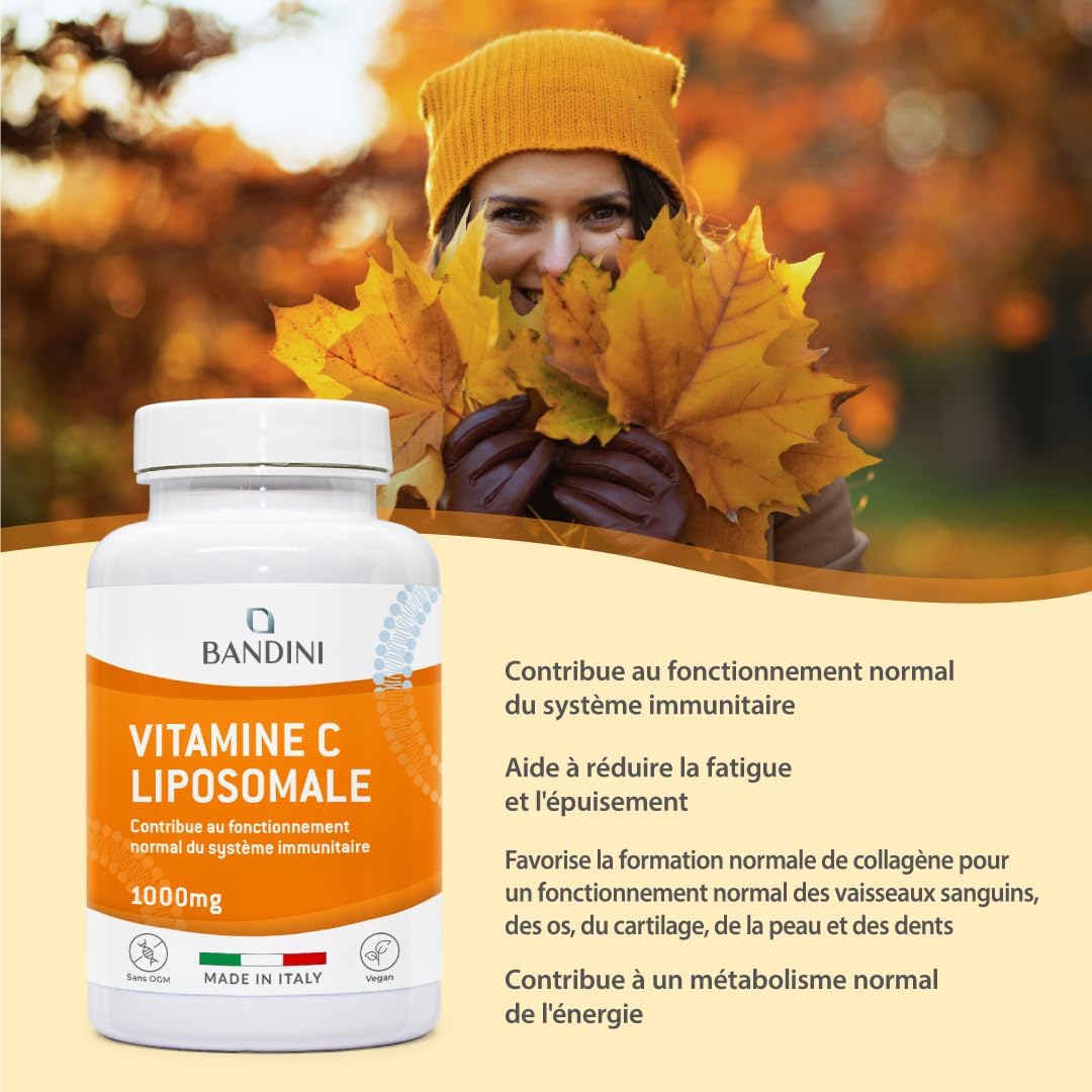 ® Vitamine C Liposomale 1000mg, 180 Gélules Vegan (3 mois), Acide Ascorbique à Haut Dosage, Haute Absorption et Biodisponibilité, Antioxydant, Système Immunitaire, Vit C pour Réduire la Fatigue