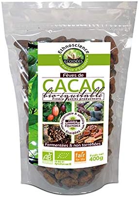Ecoidées - Fèves De Cacao Crues Entières 400G - Vendu par unité