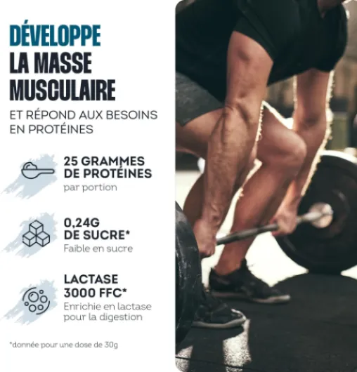 Whey Isolate Neutre - Protéines et BCAA - 25g Protéines-Portion - Digestion Facilitée - Faible en Sucres - Boisson Récupération - Sport et Performance - 750g - Fabriqué en France