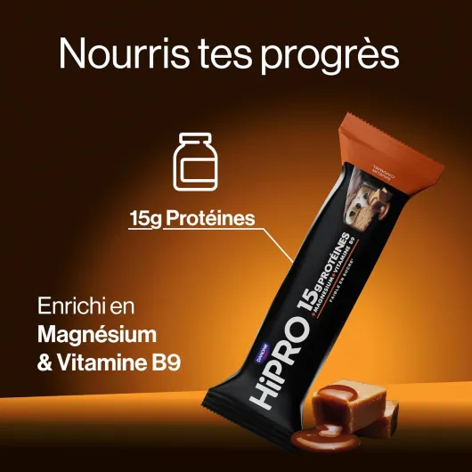 Barre Protéinée – Caramel – 45g – Riche en Protéines, Magnésium & Vitamine B9 - Pack de 12