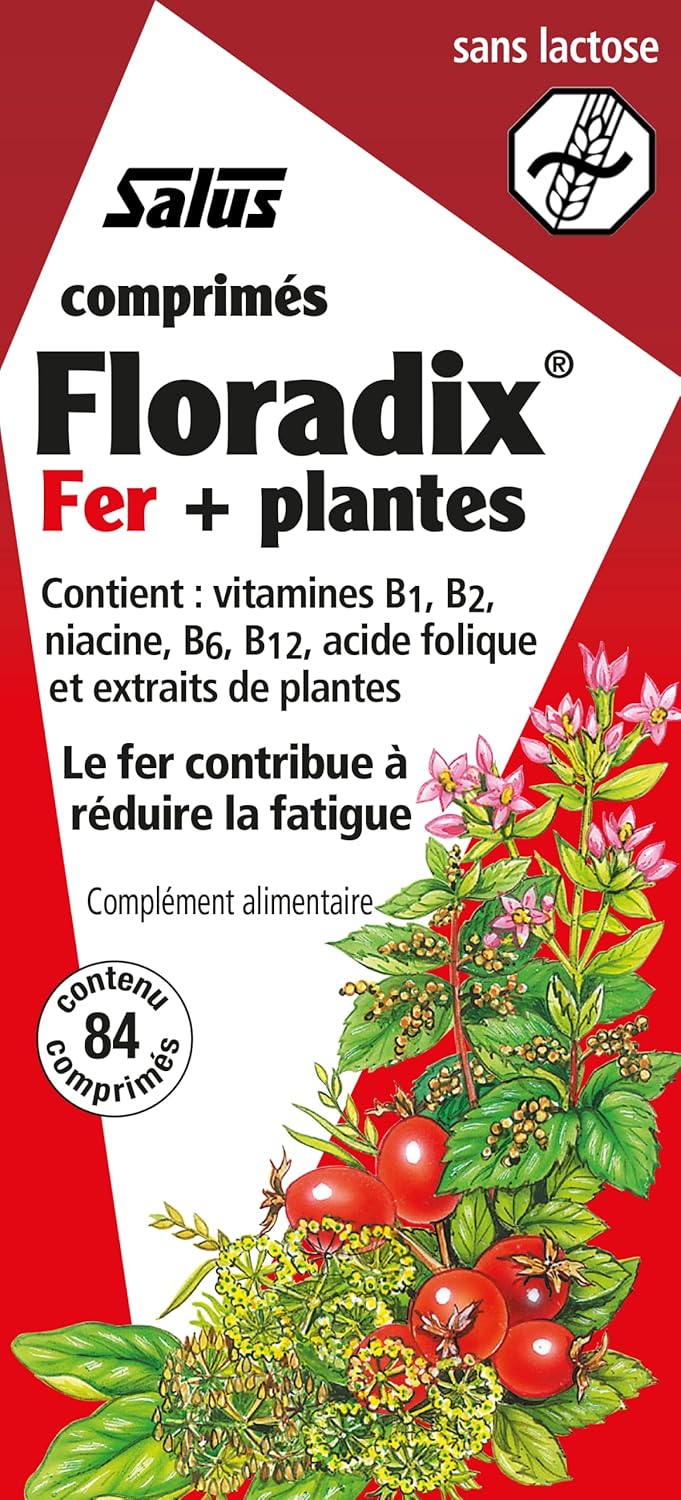 Floradix Fer + Plantes - Formule Capsule Anti-Fatigue Riche en Fer - Enrichi en Vitamine C pour une Bonne Absorption - 84 comprimés Ne S'applique Pas 84 unité (Lot de 1)