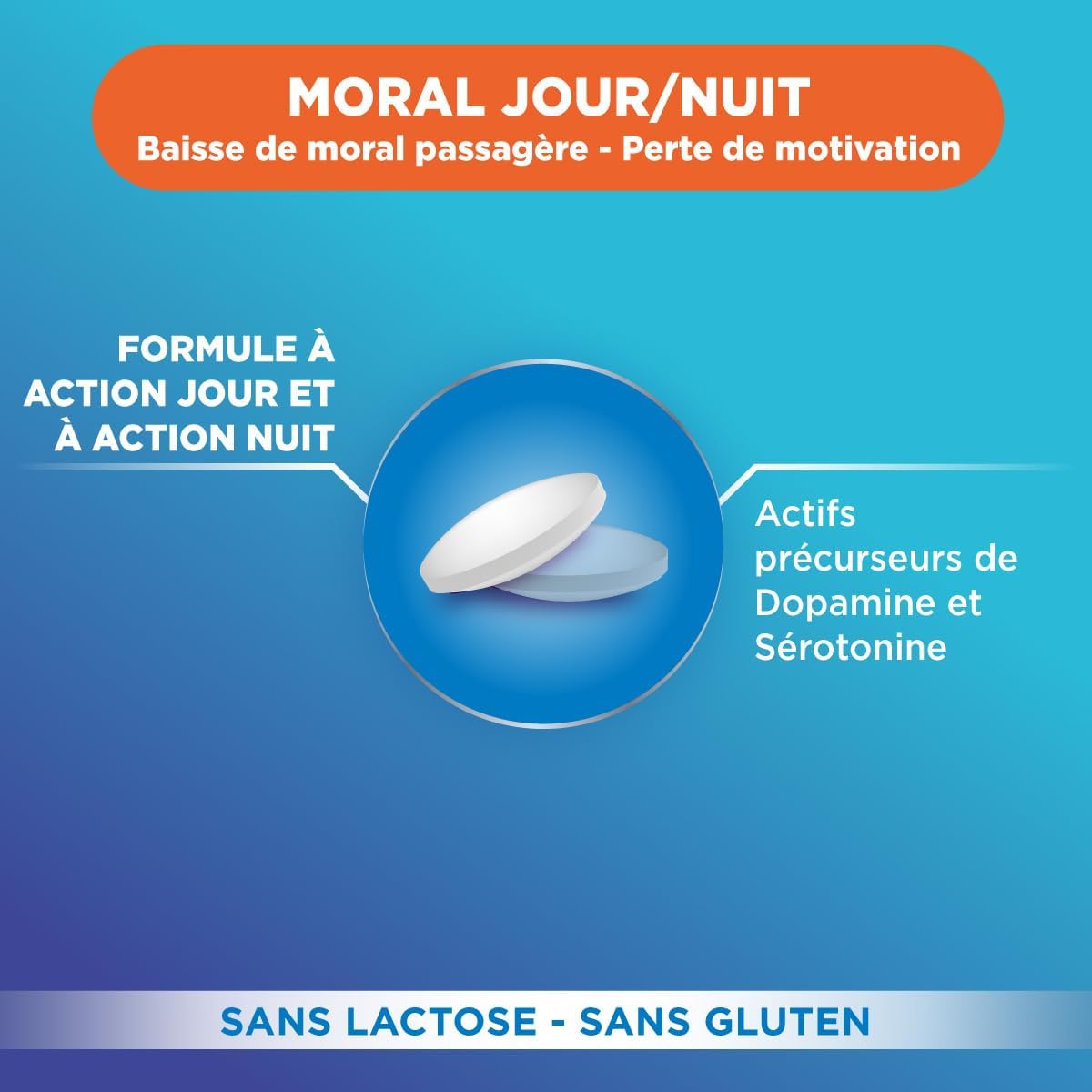Forté Zen Moral Jour Nuit - Complément alimentaire Moral et Motivation, avec précurseurs de Dopamine et Sérotonine - L-tyrosine, Vitamine B6, Rhodiola, Safran - 30 comprimés, 2/jour Forté Zen Moral Jour/Nuit
