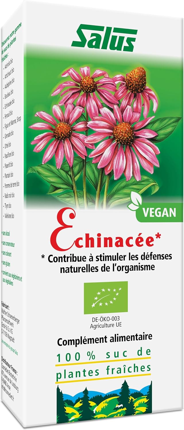 Échinacée BIO – Complément Alimentaire à Base de Echinacée BIO – Contribue à Stimuler le Défenses Immunitaires et les Voies Respiratoires – Végan – 200 ml