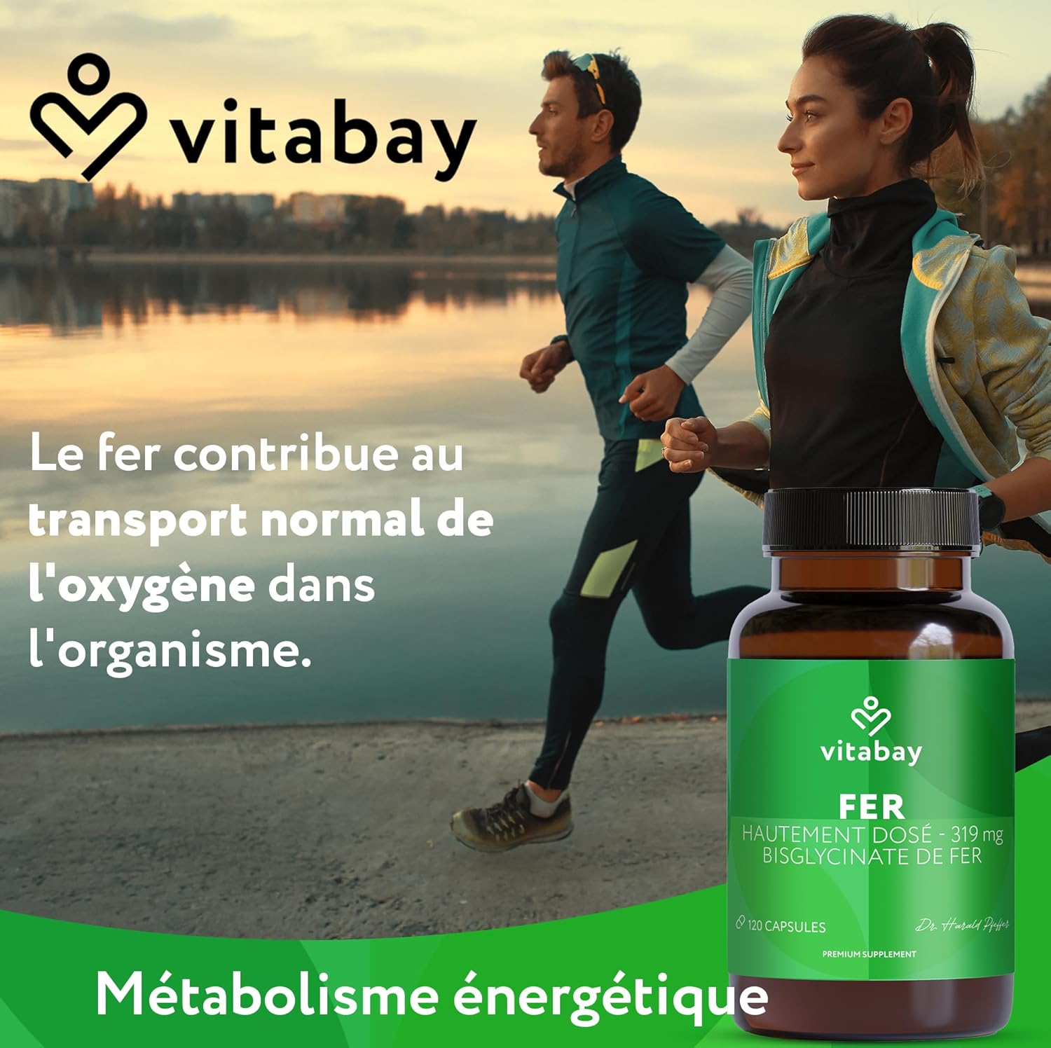 Fer (50 mg) Bisglycinate (319 mg) - 120 Gélules Véganes Supplément de Fer Complément Alimentaire Pour Végétaliens à Haute Biodisponibilité et à haut dosage Complément Alimentaire Fer Naturel