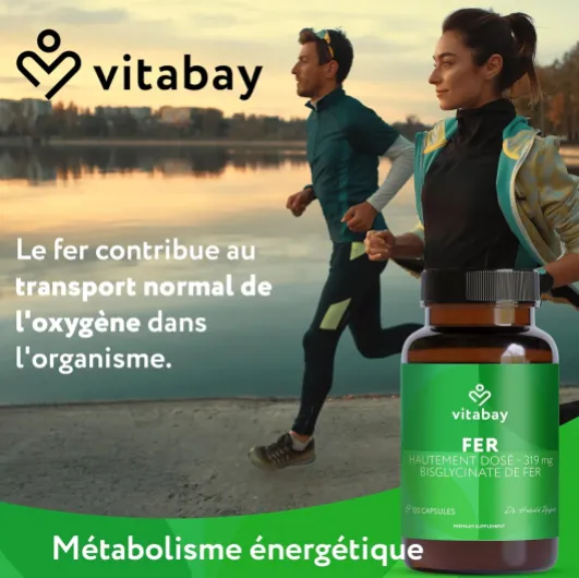Fer (50 mg) Bisglycinate (319 mg) - 120 Gélules Véganes Supplément de Fer Complément Alimentaire Pour Végétaliens à Haute Biodisponibilité et à haut dosage Complément Alimentaire Fer Naturel