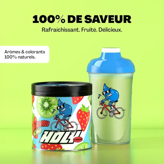 HOLY Hydration 'Strawberry Kiwi' - 50 portions avec de précieux électrolytes & minéraux - Boisson hydratante - Végétalien avec des arômes de fruits 100% naturels (350g)