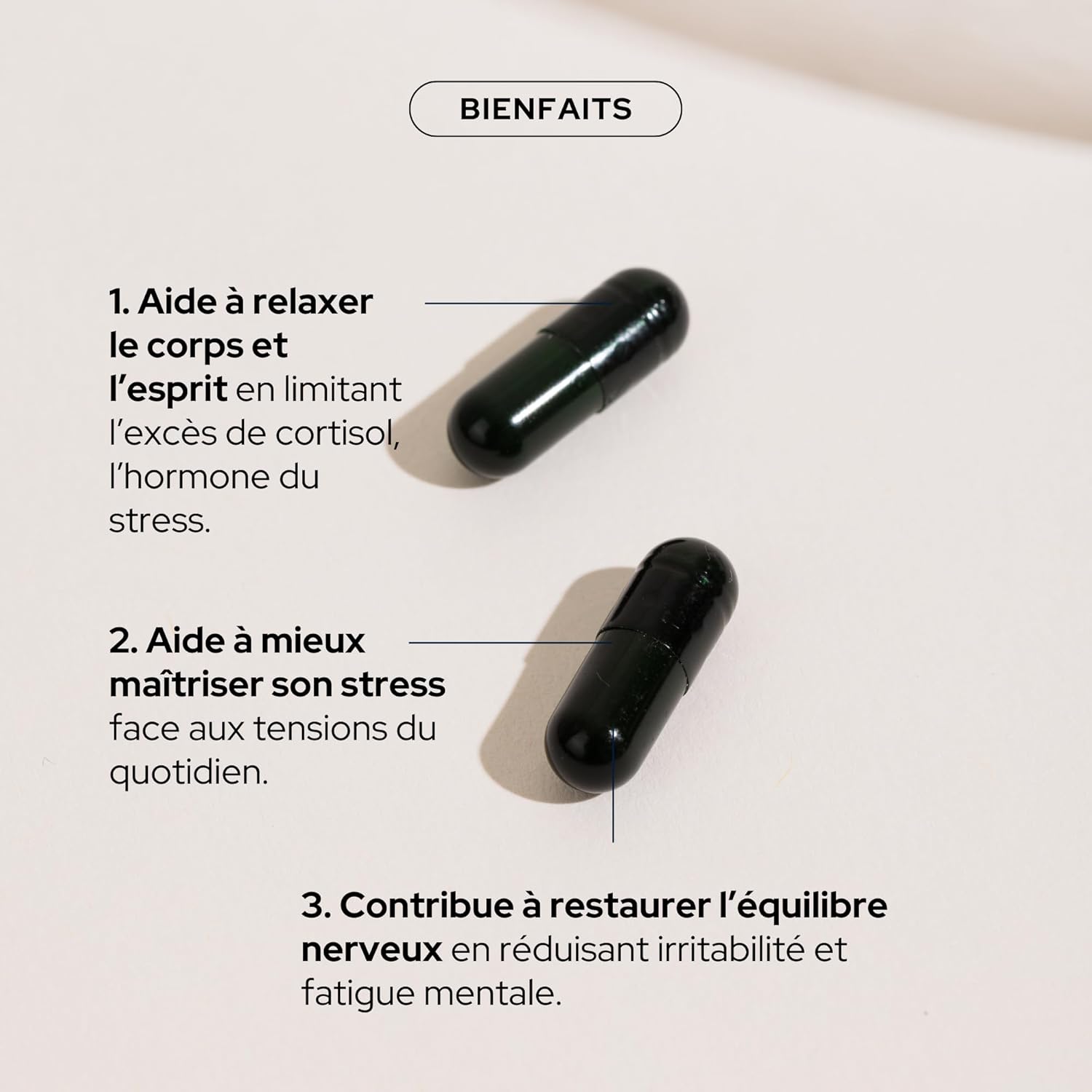 Cure Anti-Stress - Réduit Cortisol, Soulage Stress & Fatigue Nerveuse - Action 2 en 1-95% Naturel - Vitamines B6, B9, B12 et Magnesium - 1 Mois - Vegan - Fabriqué en France