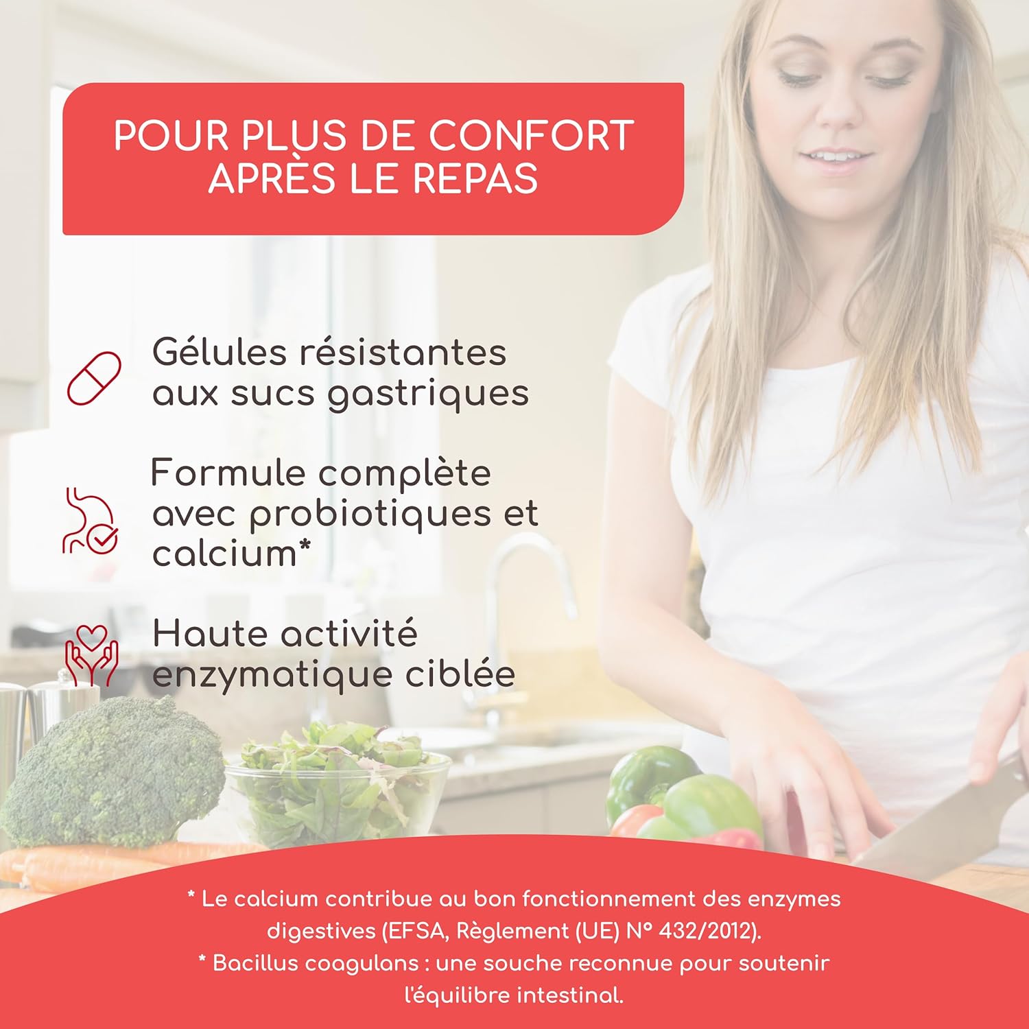 Enzymes Digestives en Gélules Gastrorésistantes - Enzymes Digestives avec Lactase, Bromélaïne, Papaïne, Amylase, Protéase, Lipase & Probiotiques - Sans Additifs, Sans Gluten - 90 Gélules