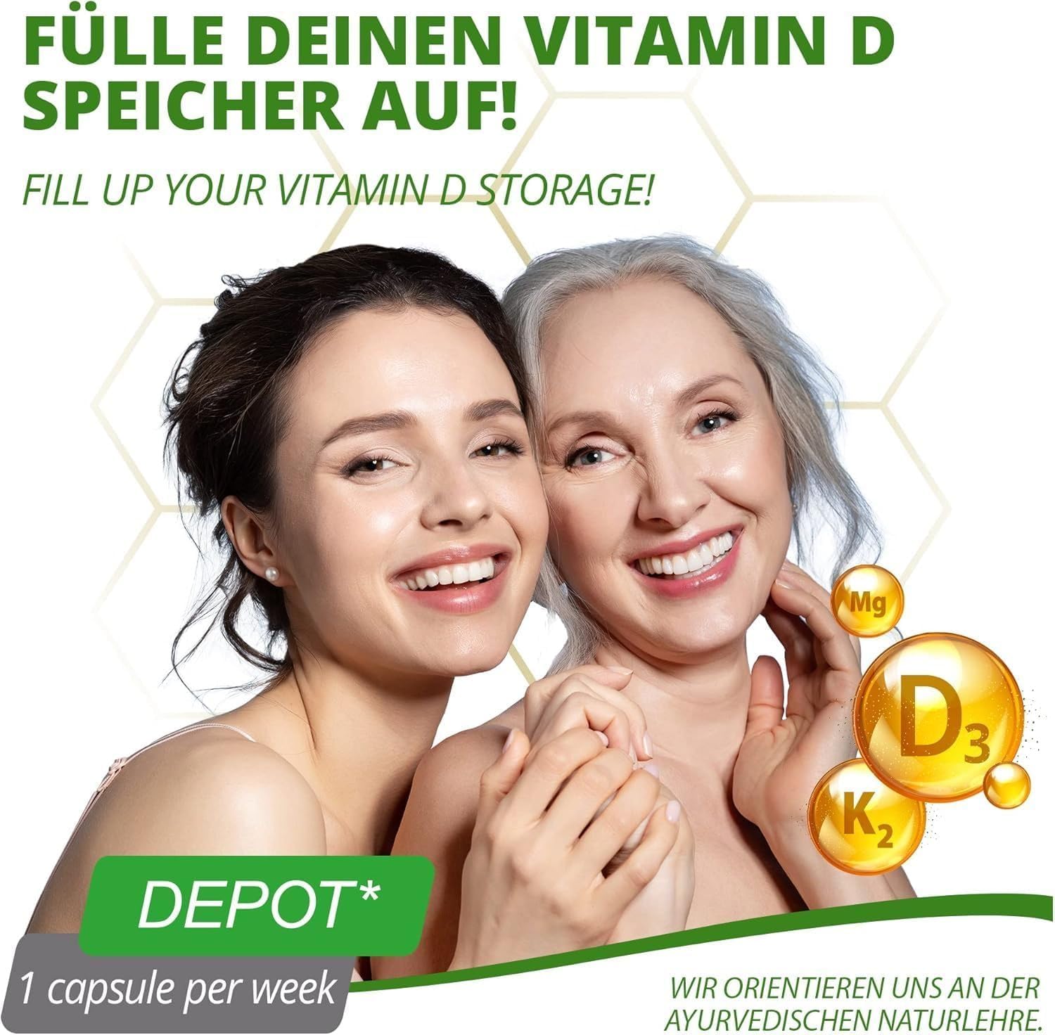 Vitamine D3 + K2 MK7 végane avec 7000 UI de D3 et 200 µg de K2 90 gélules Réserve hebdomadaire hautement dosée avec magnésium Fabriqué en Allemagne formule végétale