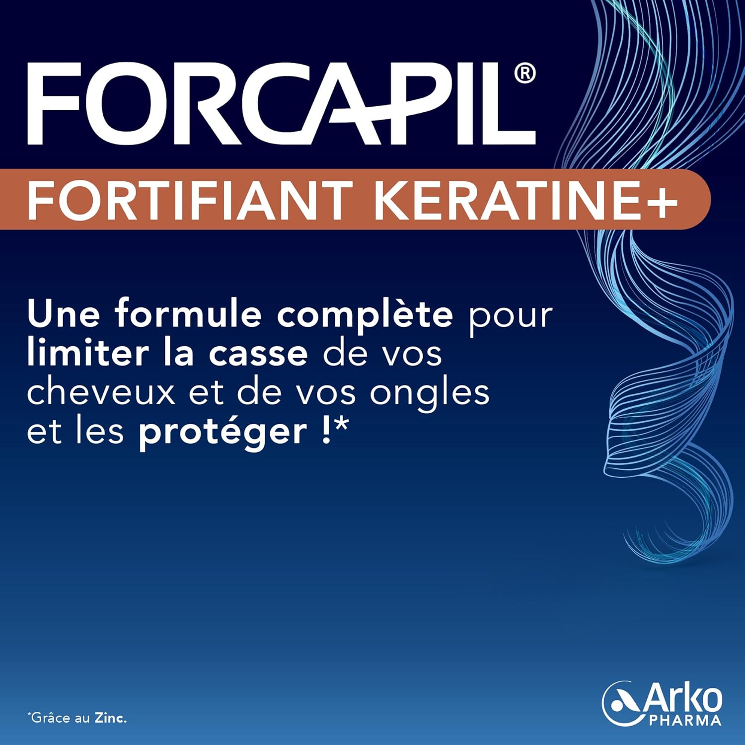Forcapil Fortifiant Kératine+ Programme 3 mois 120 + 60 Gélules