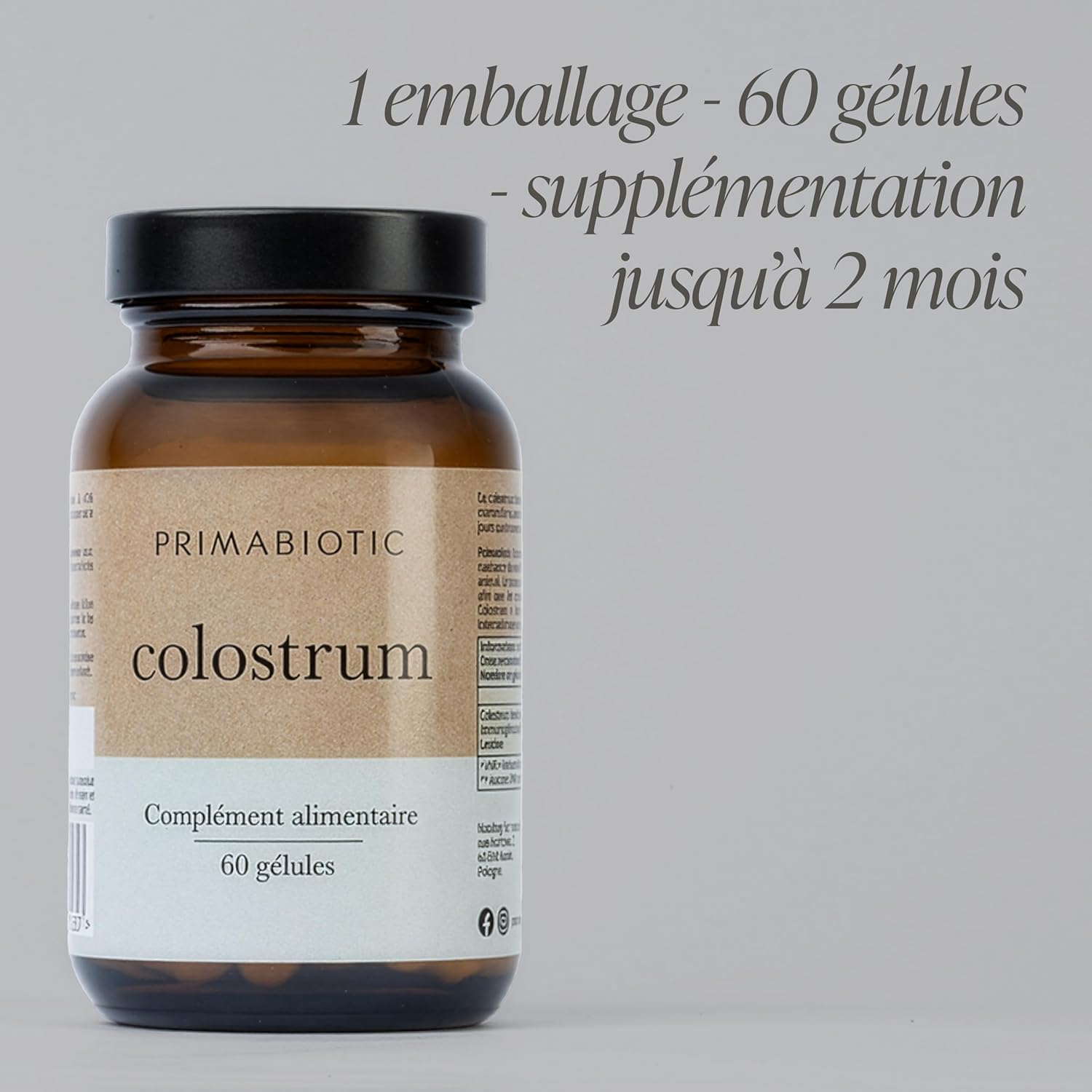 Colostrum – Colostrum Bovin Haute Teneur - Gélules Pures et Concentrées - Soutien Immunitaire et Digestif - Complément Alimentaire Naturel