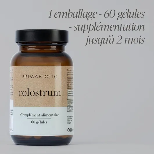 Colostrum – Colostrum Bovin Haute Teneur - Gélules Pures et Concentrées - Soutien Immunitaire et Digestif - Complément Alimentaire Naturel
