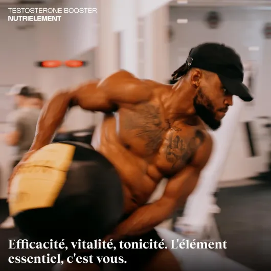 Nutrielement - Testosterone Booster - 120 gélules - Tribulus terrestris, Maca, Ashwagandha et Zinc - Complément alimentaire Testostérone homme - Libido, Energie et Endurance