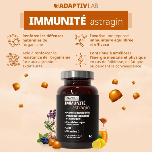 Astragin - Immunité Compléments Alimentaires à Base de Plantes contenant de la Vitamine D et Zinc Compléments Alimentaires Spécialement Conçus pour Renforcer vos Défenses Naturelles