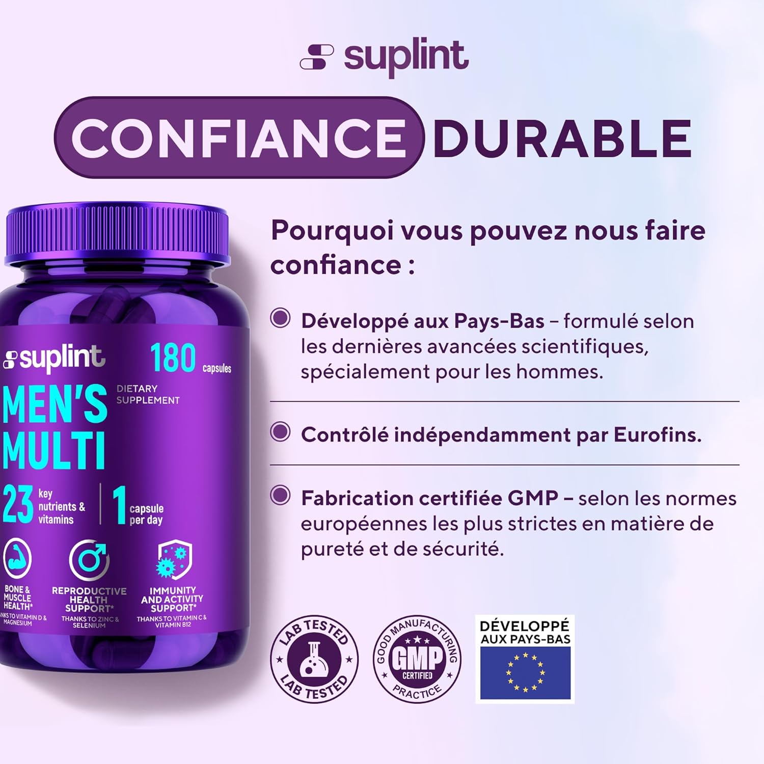 Multivitamines Homme Haute Puissance - Complexe A-Z Vitamines, Minéraux et Compléments - 180 Gélules pour 180 Jours - Énergie, Immunité & Santé - Complément Alimentaire All-in-One
