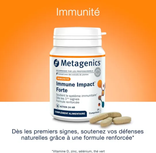 Immune Impact Forte - Vitamine D, Zinc, Sélénium & Thé Vert - Soutien Immunitaire & Défenses Naturelles - Sans Gluten, Sans Lactose, Végétarien - 28 Comprimés - 2 Semaines