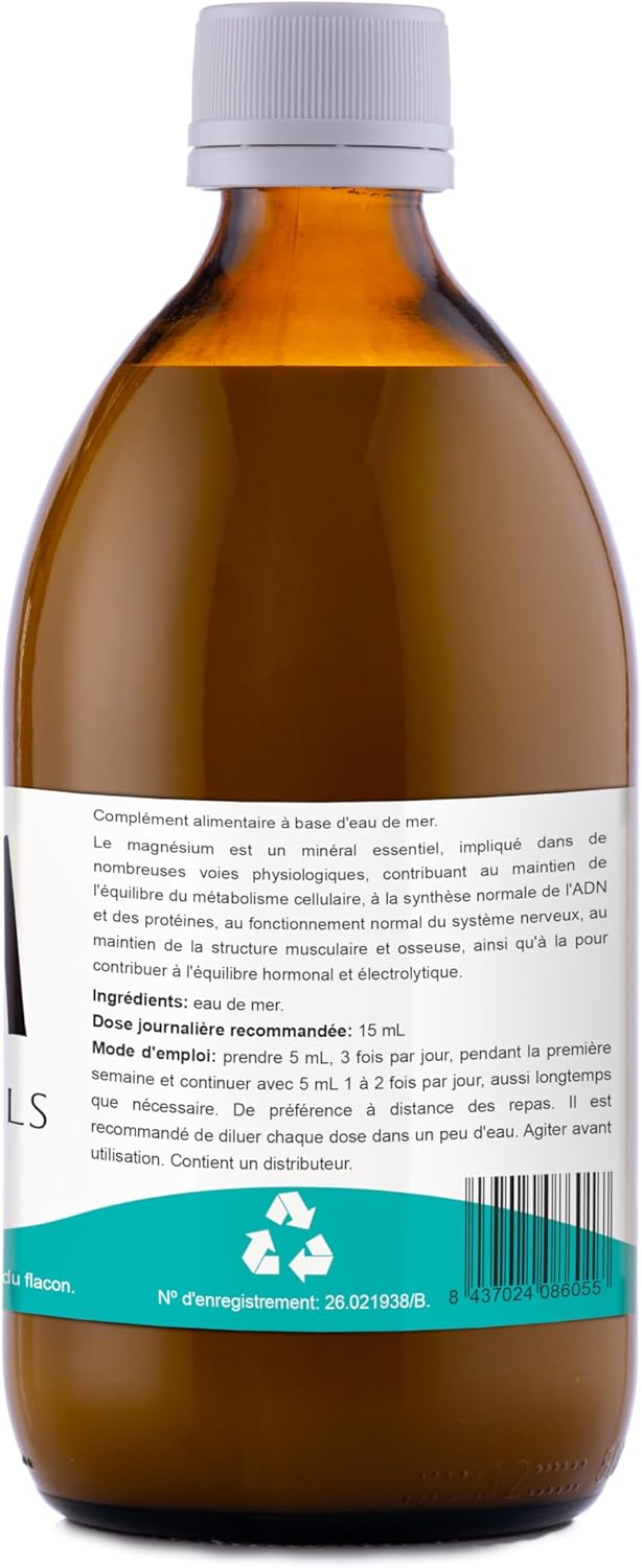 ORMUS 500mL - Ormus Premium - Concentré d'Ormus - Eau de mer - Ormus marine - Minéraux - Oligo-éléments - Monoatomique - Complément alimentaire - 1 unité