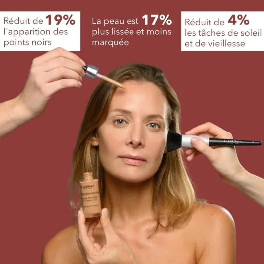 T - LeClerc Sérum Teinté Éclat Anti-Âge 30 ml – N°3 Sésame - Fluide à l’Acide Hyaluronique – Double action - fond de teint léger + anti âge - Effet Seconde Peau – Teint Lumineux & Unifié 03 Sésame