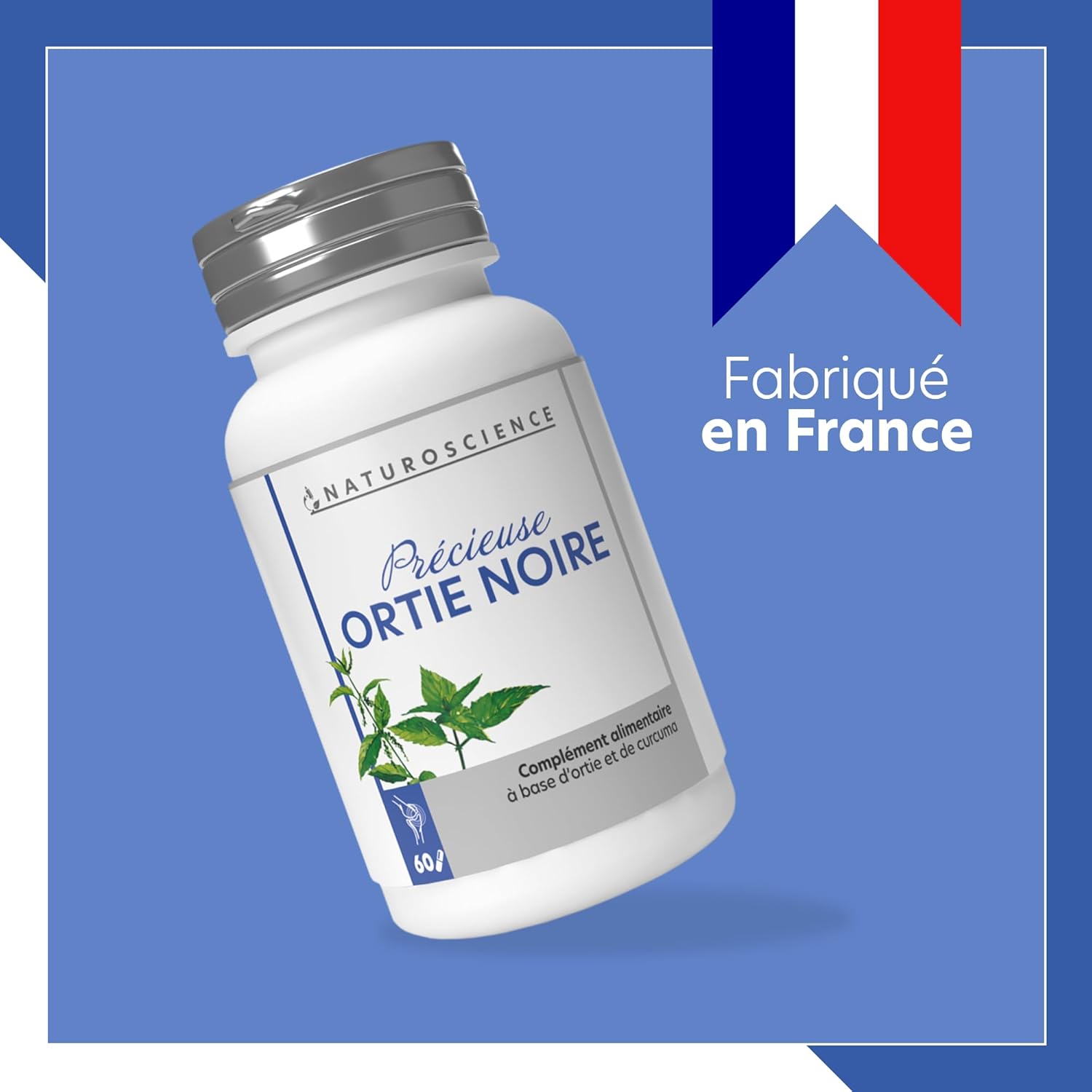 Précieuse Ortie Noire - Complément Alimentaire Confort Articulaire et Musculaire, Circulation, Mobilité - Poudre d’Ortie et de Curcuma - 60 Gélules