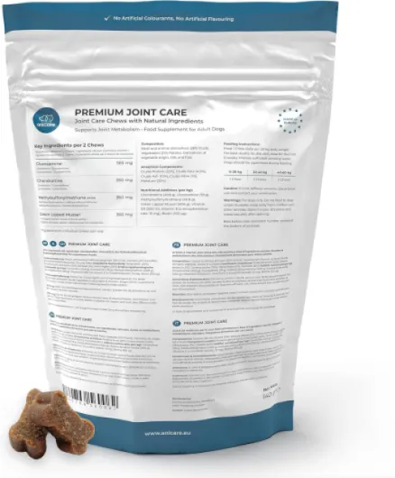 Premium Joint Care: Friandises à mâcher pour articulations! avec de la glucosamine, chondroïtine, du MSM et des moules aux orles Verts