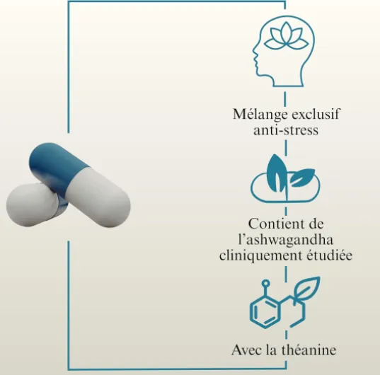 Cortisol Manager – Anti-Stress & Équilibre Mental – Ashwagandha 5% Withanolides, L-Théanine, Magnésium Bisglycinate & Vitamine D3 – Sommeil & Fatigue – 60 Gélules Végan – Cure 1 Mois