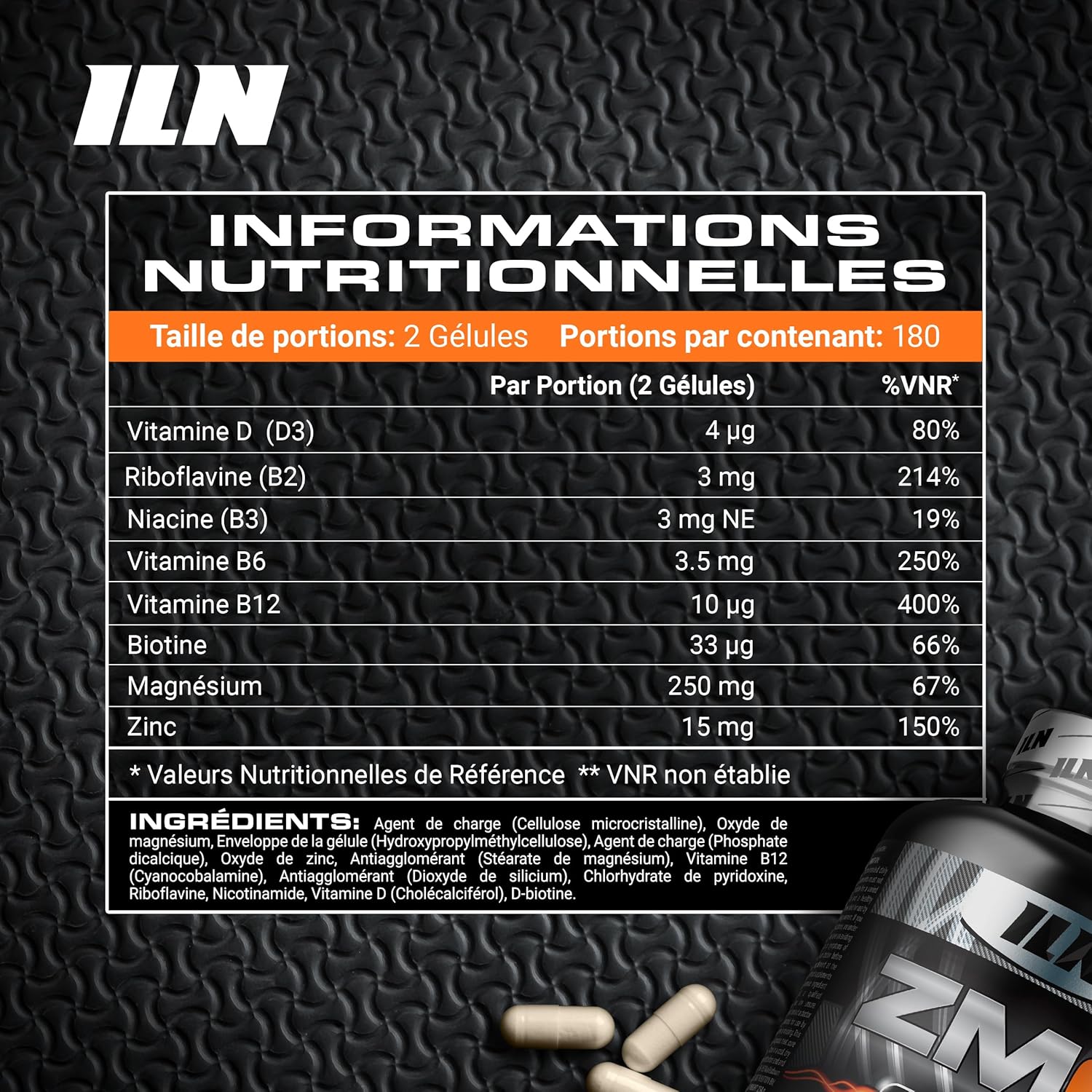 ZM6 - Complément Zinc-Magnésium haute dose - Fonction musculaire normale - 360 gélules véganes 360 unité (Lot de 1)