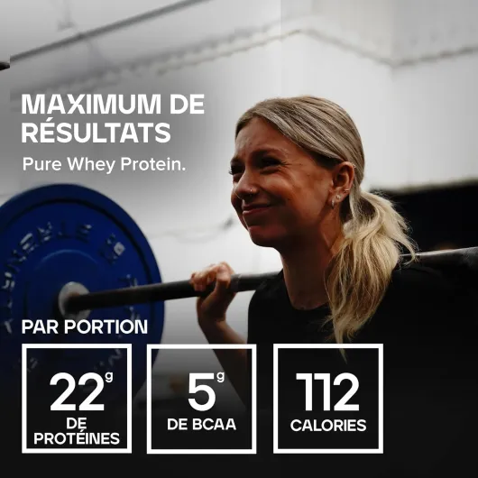Pure Whey Protéine en Poudre, Fraise, 22g Protéines 5g BCAA portion, Shake de Whey, Faible en sucre, Favorise la croissance la récupération musculaires, Mélange facile, 25kg Fraise 83 Portions (Pack of 1)