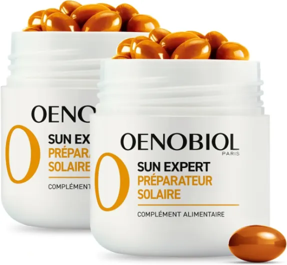 SUN EXPERT Préparateur Solaire - Protection cellulaire renforcée* - Favorise un hâle intense et éclatant - Complément Alimentaire 2x30 capsules - Programme 2 mois 60 unité (Lot de 1) Unique