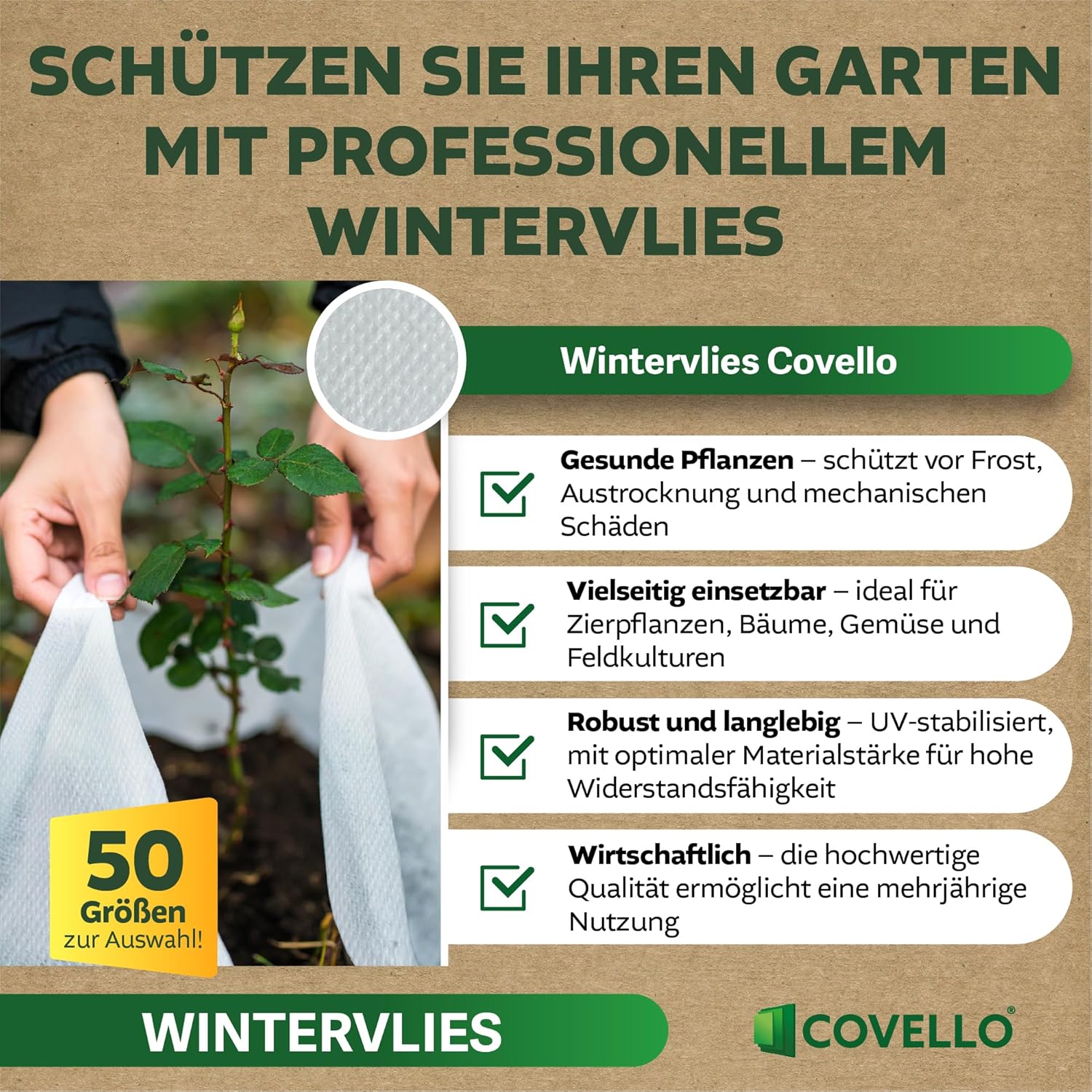 Tissu de Protection Thermique Anti-gelées pour Tous Types de Plantes et Arbustes, Voile d'Hivernage 50g/m², Protection UV Respirante, Voile Hivernage Exterieur 110m x 1,6m = 176m²