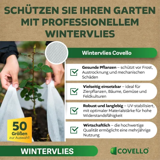 Tissu de Protection Thermique Anti-gelées pour Tous Types de Plantes et Arbustes, Voile d'Hivernage 50g/m², Protection UV Respirante, Voile Hivernage Exterieur 110m x 1,6m = 176m²