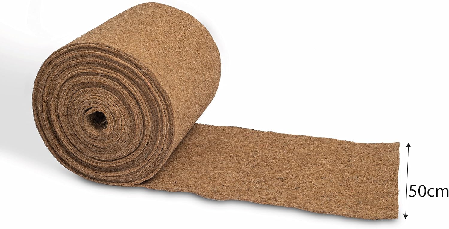 MC.Sammler Tapis en Coco Protection hivernale pour Plante Palmiers - Vendu au mètre - 25 cm / 50 cm / 100 cm (Largeur) - Protection Contre Le Froid - 100% Biologique (50cm x 20m)