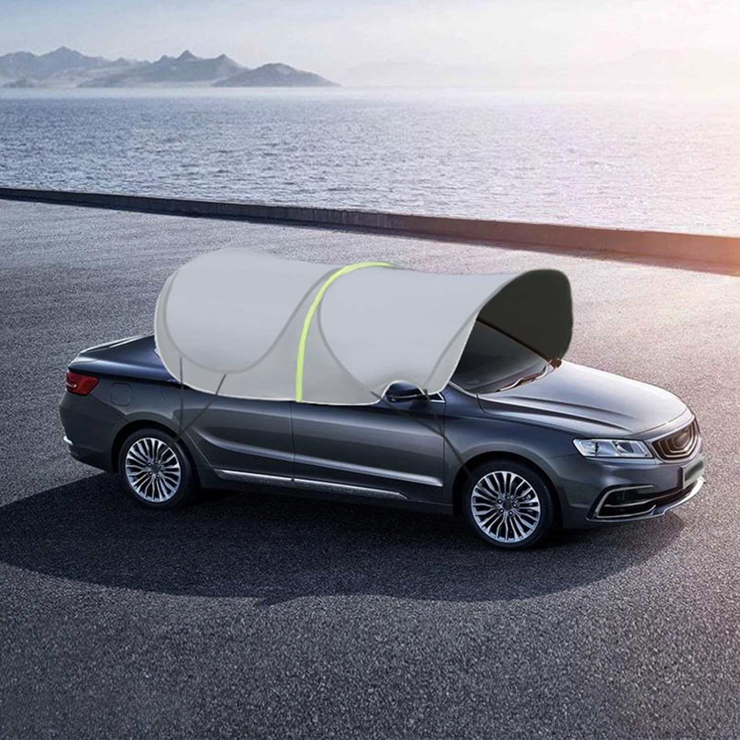 Falling de protection auto-anti-UV pour pare-brise - Housse de protection extérieure résistante, pare-soleil de voiture pour les activités de plein air telles que le barbecue, le camping A : argenté