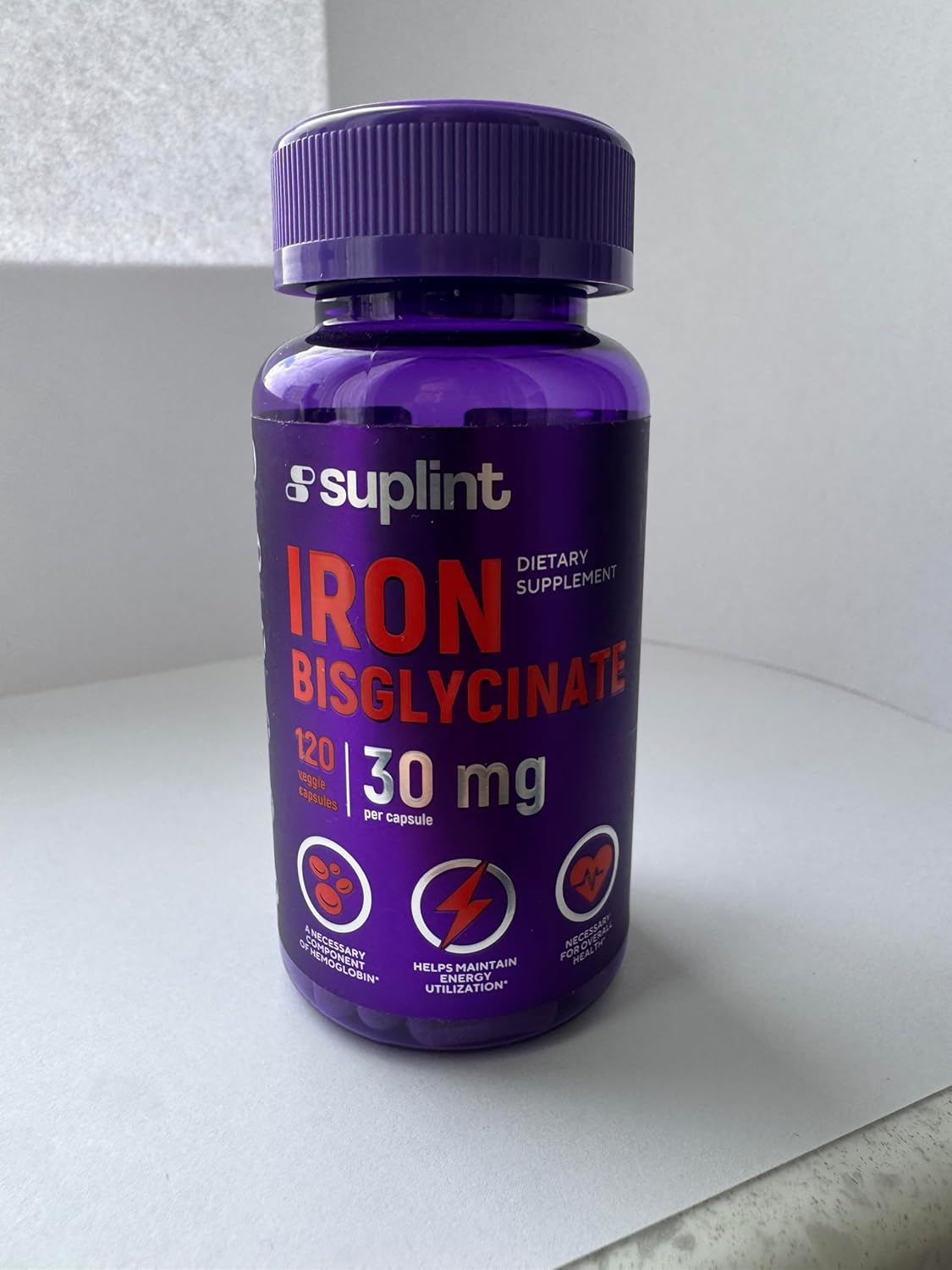 Fer Bisglycinate 30 mg – Haute Absorption & Formule Douce – 120 Gélules Véganes – Développé aux Pays-Bas & Testé en Laboratoire de l’UE – Fer Complément Alimentaire Premium (3 pack)