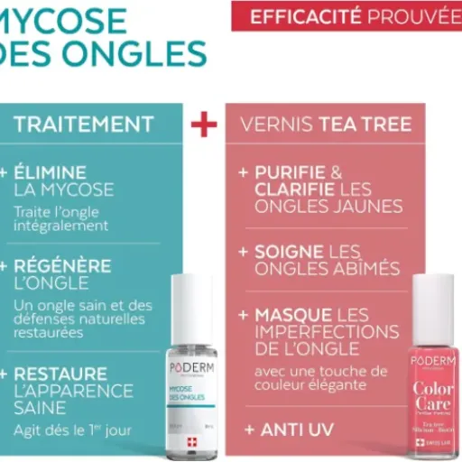 Test PODERM Sérum Mycose + Vernis Rose Corail : ça traite un peu, ça camoufle bien, mais c’est cher pour ce que c’est