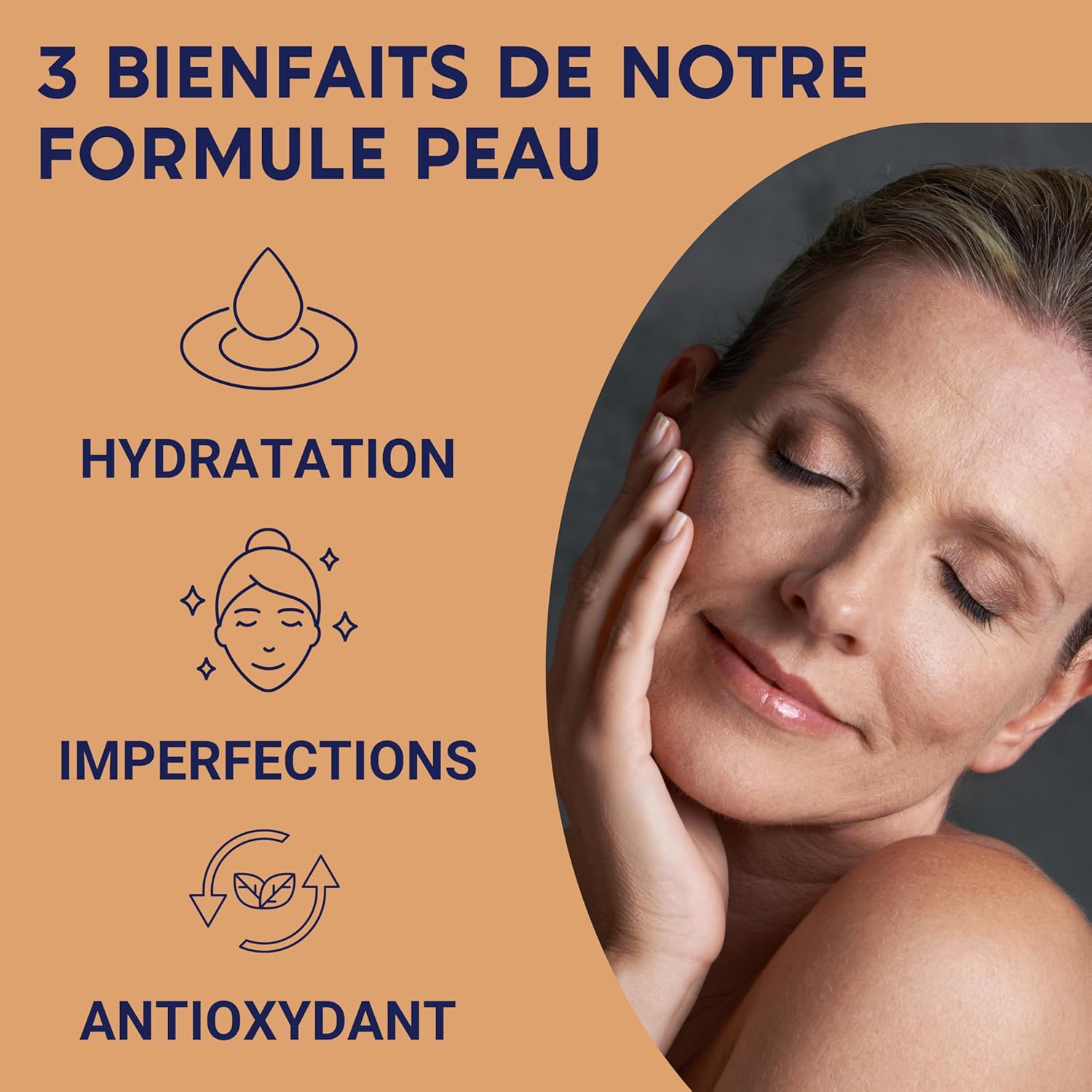 FORMULE PEAU - Collagene Marin, Acide Hyaluronique, Coenzyme Q10, Zinc Selenium Levure de Biere - Antioxydant Hydratation Imperfection - Complement Alimentaire Peau 30 jour - Fabriqué en France