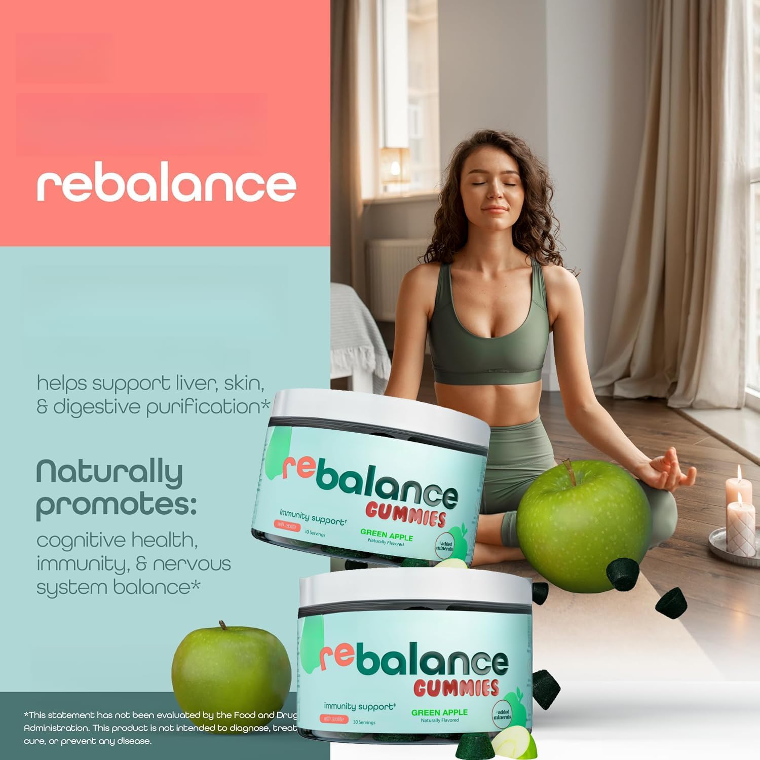 Gummies zéolite, chlorelle, minéraux, alternative au charbon actif pour un nettoyage quotidien doux, sans OGM, santé holistique