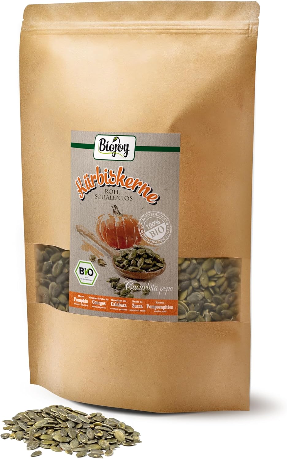 Graines de Courge décortiquées BIO (2 kg), graines de citrouilles crues graines brutes de courges décortiquées 2 kg
